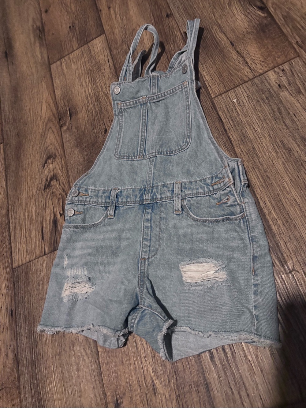 Girls Old Navy 10/12 Light Blue Denim Short Overalls for Kids